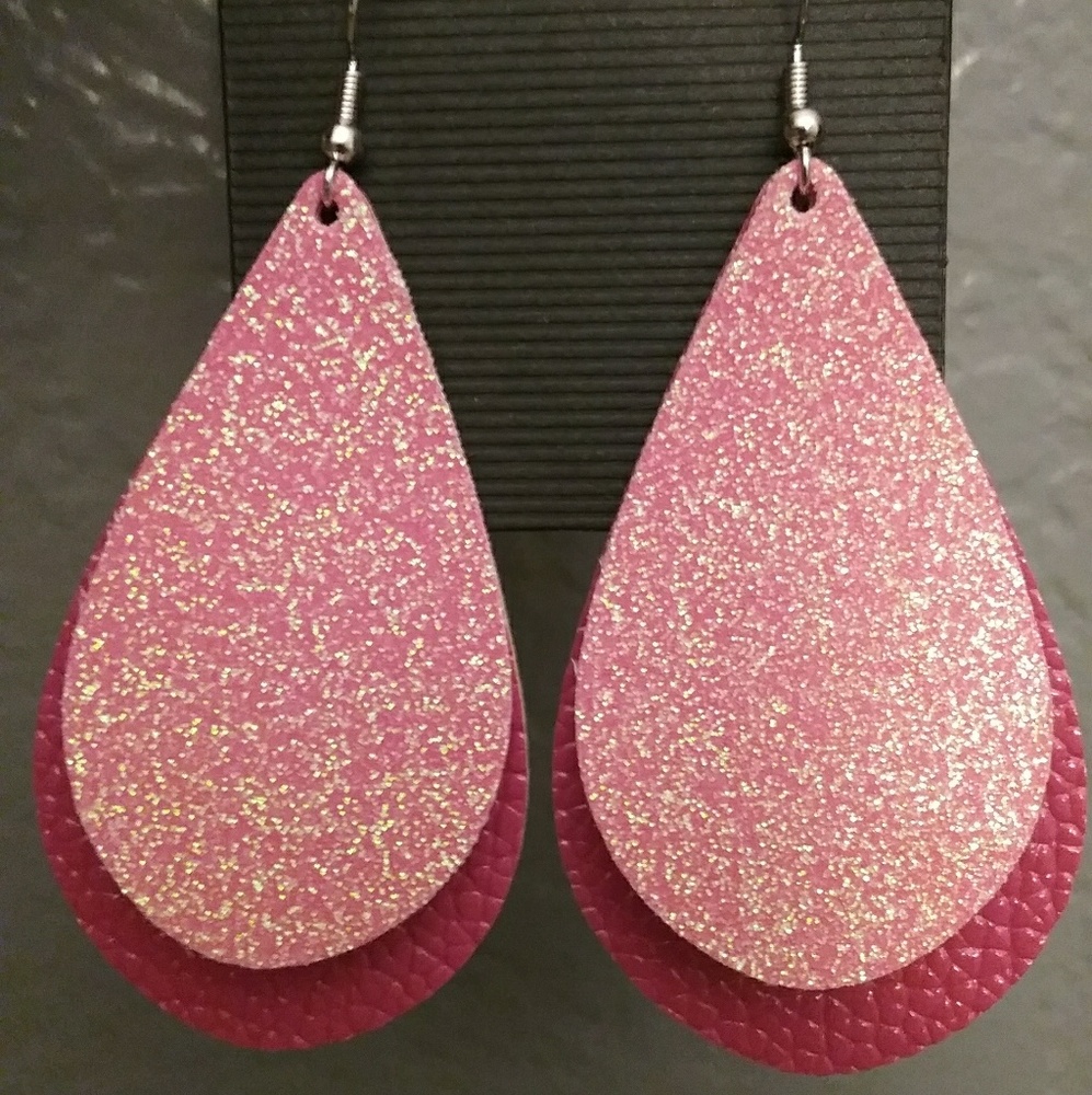 Faux leather earrings